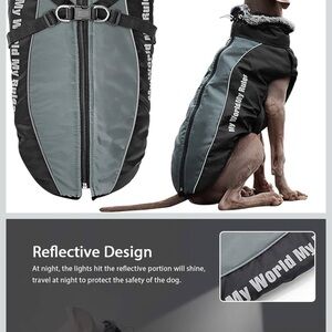 Reflective Dog Jacket - Black and Gray